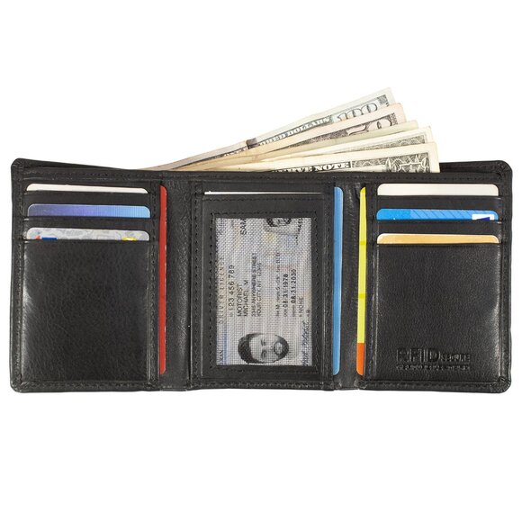 Leather Wallet for MEN with RFID Blocking - Picture 1 of 8